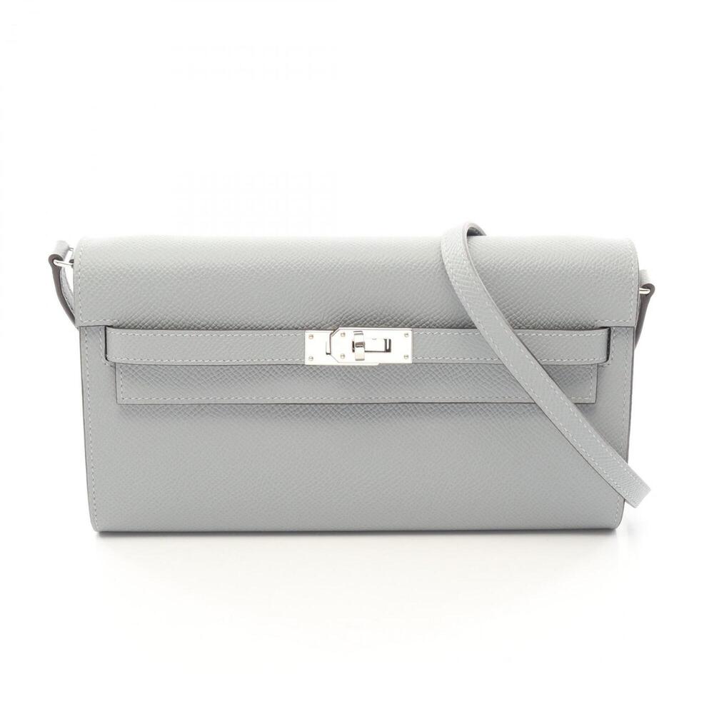 Hermes Kelly Long To Go, external stitching, Gris Pantin, shoulder bag/handba...